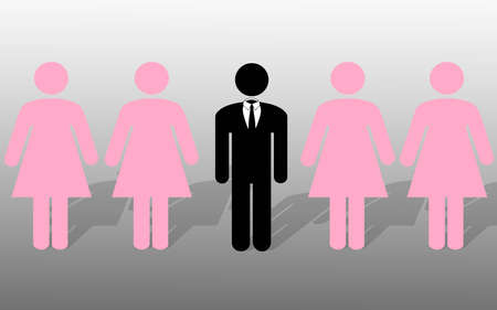 mr between womenの写真素材