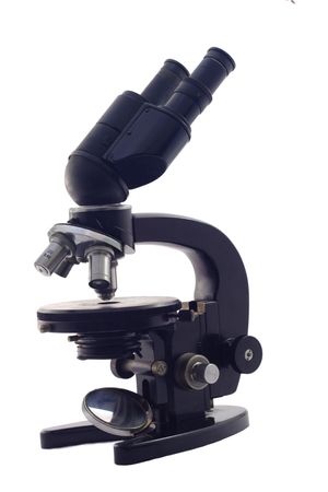 Black educational microscope with bionocular eypieces 