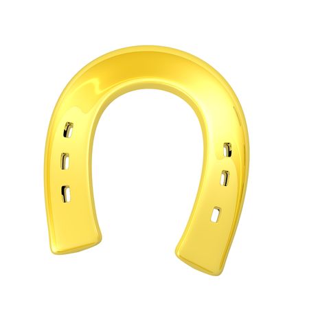 gold horseshoe as a symbol of luck  の写真素材