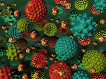 3d rendered colourful pollen backgroundの写真素材