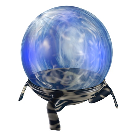 3d rendered magic orb with sky-like textureの写真素材