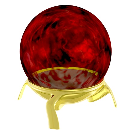 3d rendered red magic ballの写真素材