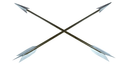3d rendered arrows crossing for heraldic designの写真素材