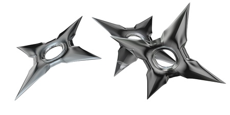 3d rendered shuriken ninja weaponの写真素材