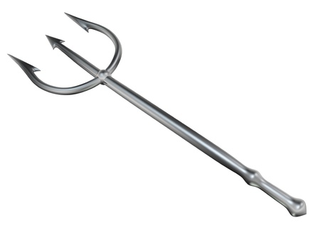 3d rendered isolated metal tridentの写真素材