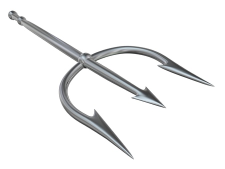 3d rendered isolated metal tridentの写真素材
