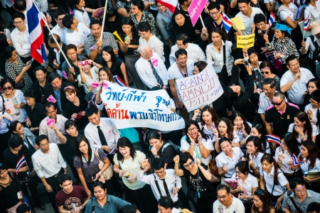 People from Chulalongkorn University protest against impunity bill in Thailandのeditorial素材