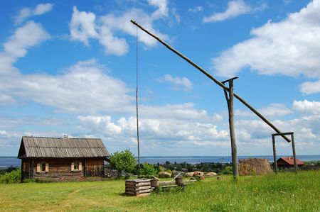 the ancient well in an ethnographic museumの写真素材