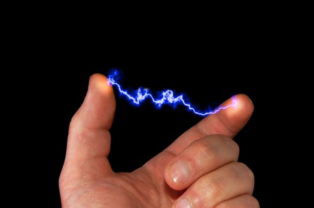 Hand generating electric fieldの写真素材