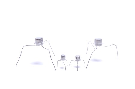 transistors isolated on whiteの写真素材