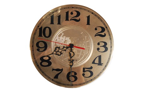 Wall clock isolated on white background