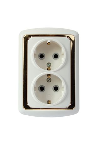 The electric socket isolated on white