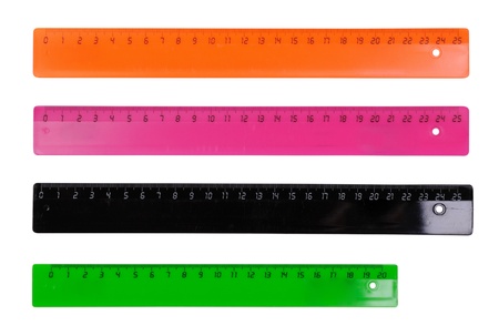 Set of rulers isolated on white backgroundの写真素材