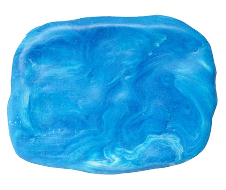 Blue and white mixed plasticine background isolated on whiteの写真素材