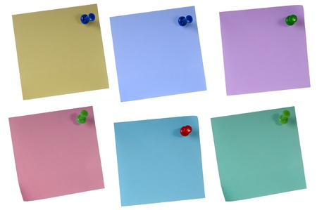 Sticky paper set isolated on a white