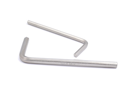 Two allen wrenchs isolated on a white 