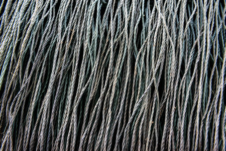 Closeup of blue nylon rope textureの写真素材