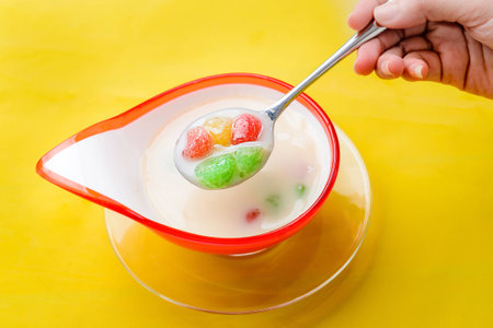 Bualoy desserts of Thailand Bualoy colorful in delicious coconut milk 
