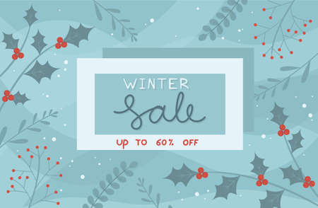 Winter sale store discount template banner vectorのイラスト素材