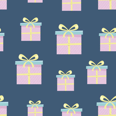 Pattern for wrapping paper with gift boxesのイラスト素材