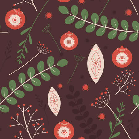 Holiday seamless pattern with floral motif vectorのイラスト素材