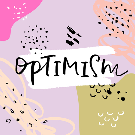 Colorful brush paint print for postcard and poster, vector illustration. Optimismのイラスト素材