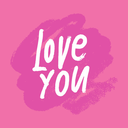 Love you Valentine's Day text vector postcard, backgroundのイラスト素材