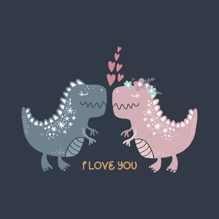 Vector cute baby dinosaur art. Nursery illustration. It can be used for wall art, greeting card, poster, kids apparel and moreのイラスト素材