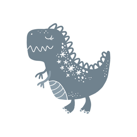 Vector cute baby dinosaur art. Nursery illustration. It can be used for wall art, greeting card, poster, kids apparel and moreのイラスト素材