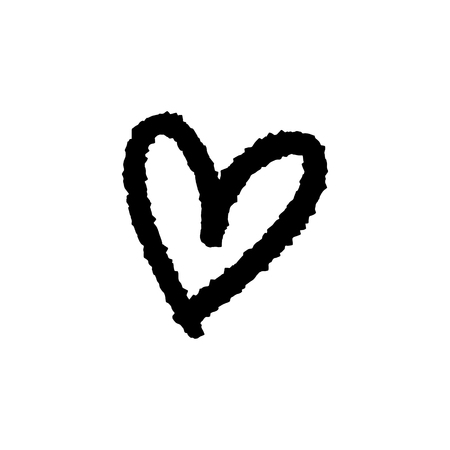 Vector hand drawn simple cute heart illustration. Love symbol. Decor element for logo, label, emblem, poster, postcard and otherのイラスト素材