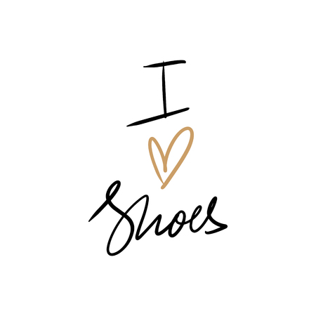 Lettering shopping funny girly postcard or poster. Vector art, isolatedのイラスト素材