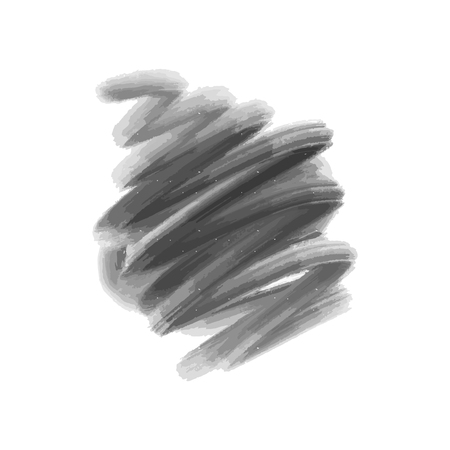 Gray brush round stroke isolated on white background. Grunge circle stain. Vector illustration, EPSのイラスト素材