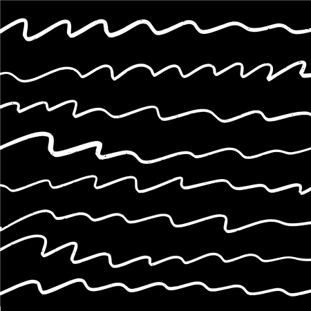 Simple hand drawn black and white pattern with stripes. Monochrome print for clothes, textile, wrapping paper and other. Vector illustration, EPSのイラスト素材