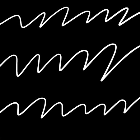 Simple hand drawn black and white pattern with stripes. Monochrome print for clothes, textile, wrapping paper and other. Vector illustration, EPSのイラスト素材