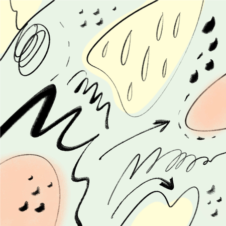 Vector abstract scandinavian pattern for posters, postcards, t-shirts and other. Hand drawn modern shapesのイラスト素材