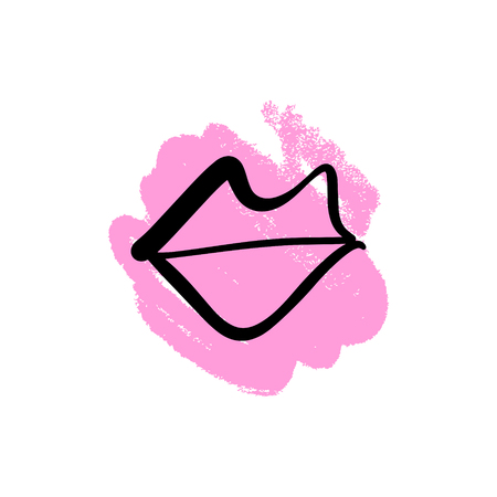 Vector hand drawn lips symbol. Picture, label, print for clothes and other, element for design and otherのイラスト素材