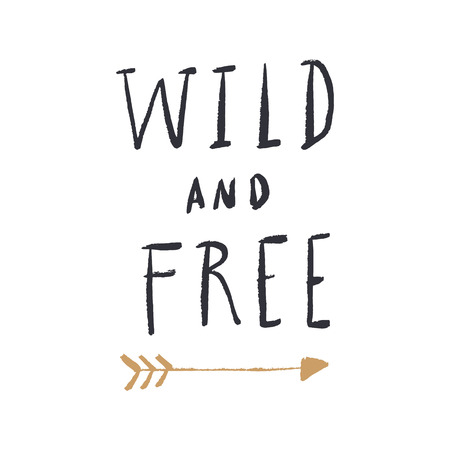 Hand lettered motivational freedom text card, type label and print. Unique stylish calligraphy design for posters, cards, mugs, clothes and other. Vector Illustration, clipartのイラスト素材