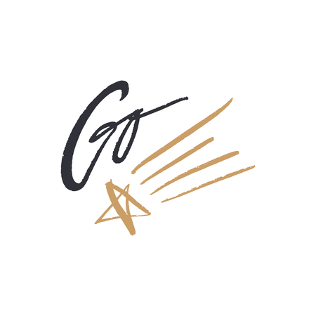 Hand lettered motivational freedom text card, type label and print. Unique stylish calligraphy design for posters, cards, mugs, clothes and other. Vector Illustration, clipartのイラスト素材