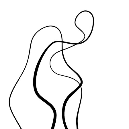 Vector abstract hand drawn black ink shape. Good for posters, postcards, t-shirts and other. Modern style. Isolated on white background.のイラスト素材