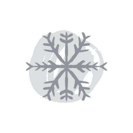 Pastel brush hand drawn vector icon, logo template. Winter theme. Simple sketch illustration isolated on white background.のイラスト素材