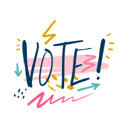 Vote vector text typography lettering message, background or banner.のイラスト素材
