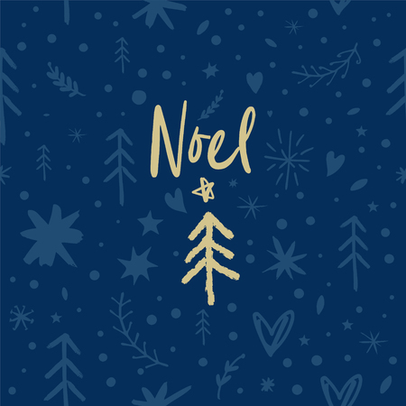 Vector festive Noel pattern, ornament, wallpaper, wrapping paper, funny hand drawn elements, funny doodle drawings, Christmas and New Year theme.のイラスト素材