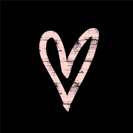 Vector and jpg image, clipart. Heart on black background decor element, unique print.のイラスト素材