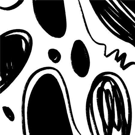 Vector abstract scandinavian monochrome pattern for posters, postcards, t-shirts and other. Hand drawn modern shapes.のイラスト素材