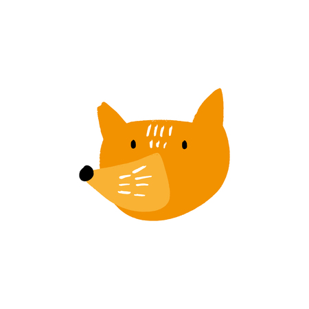 Funny doodle fox art. Baby stylish illustration, nursery wallpaperのイラスト素材