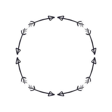 Boho ethnic tribal navajo arrows frame, text template. Decor element for your design and otherのイラスト素材