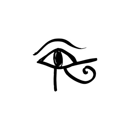 Ancient egyptian symbol of the eyes. Left eye of Horus. Pharaohs amulet. Good for apps and web iconの写真素材