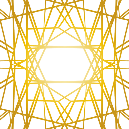 Old vintage retro detailed frame with lines. Style of 1920-s. Royal golden premium decor elements. Text templateのイラスト素材