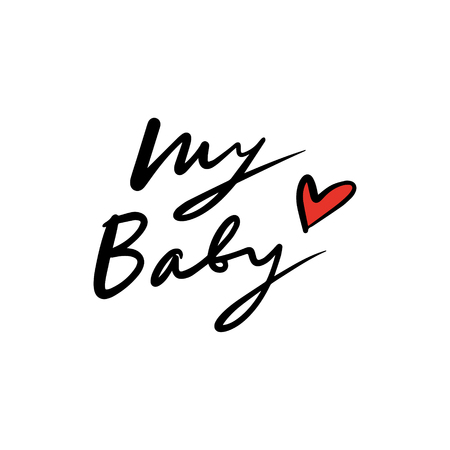 Valentine's Day lettering text stylish postcard, flyer, banner. Shape of heart. Cute cozy illustrationのイラスト素材