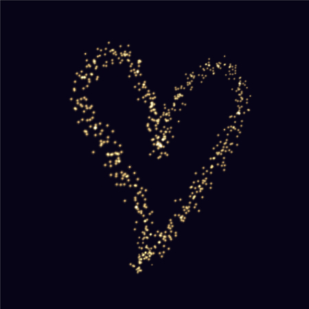 Valentine Day vector background with sparkles glitter heart shape. Holiday festive design. Salute flapperのイラスト素材